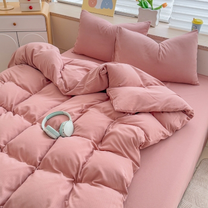 91家纺网 家纺一手货源 找家纺 2026新款苏东来家纺外贸出口跨境韩国提花棉四件套高端超柔手感超好（长期做，十年不换款） T灰色