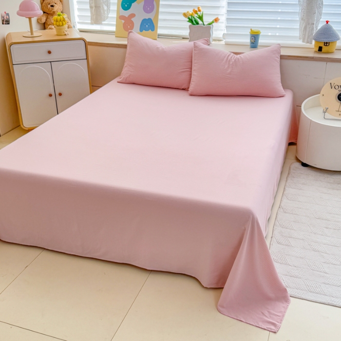 91家纺网 家纺一手货源 找家纺 2026新款苏东来家纺外贸出口跨境韩国提花棉四件套高端超柔手感超好（长期做，十年不换款） T粉色