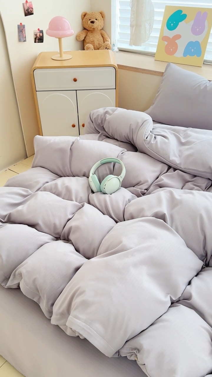 91家纺网 家纺一手货源 找家纺 2026新款苏东来家纺外贸出口跨境韩国提花棉四件套高端超柔手感超好（长期做，十年不换款） T灰色