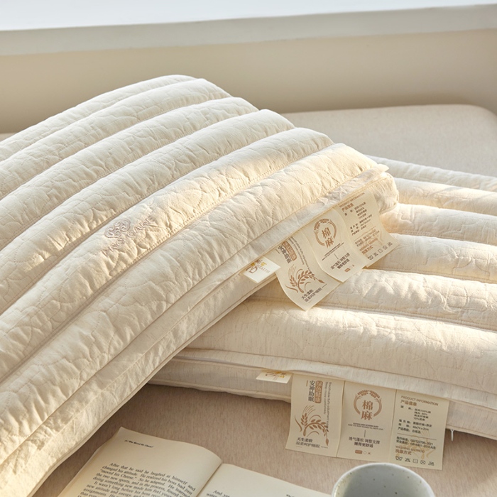 91家纺网 家纺一手货源 找家纺 （总）2026新款 棉麻牵引荞麦护颈枕芯枕头 可拆卸荞麦护颈枕芯明目荞麦