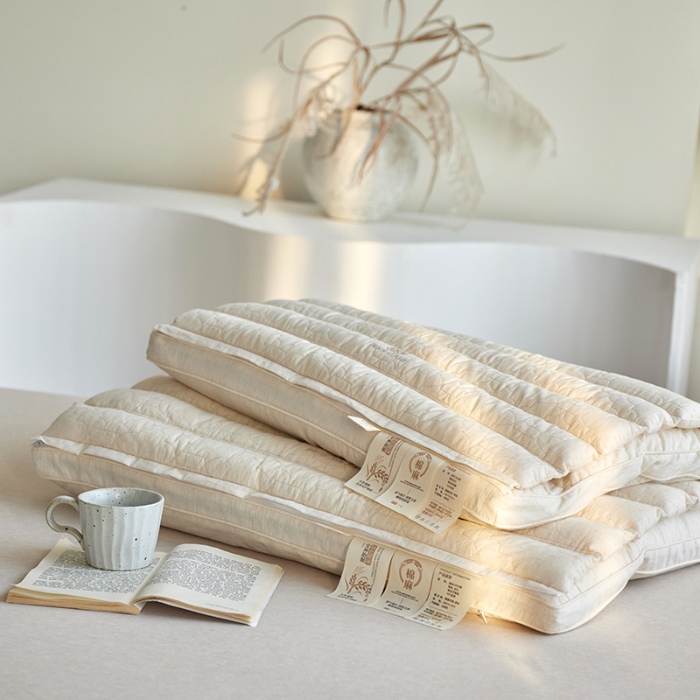 91家纺网 家纺一手货源 找家纺 （总）2026新款 棉麻牵引荞麦护颈枕芯枕头 可拆卸荞麦护颈枕芯明目荞麦