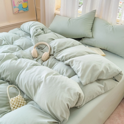 91家纺网 家纺一手货源 找家纺 （总）跨境外贸2025高端100%新疆全棉长绒棉100支磨毛纯色双拼全棉纯棉磨毛四件套单被套床单床笠单品（一年四季不断货）十年不换款