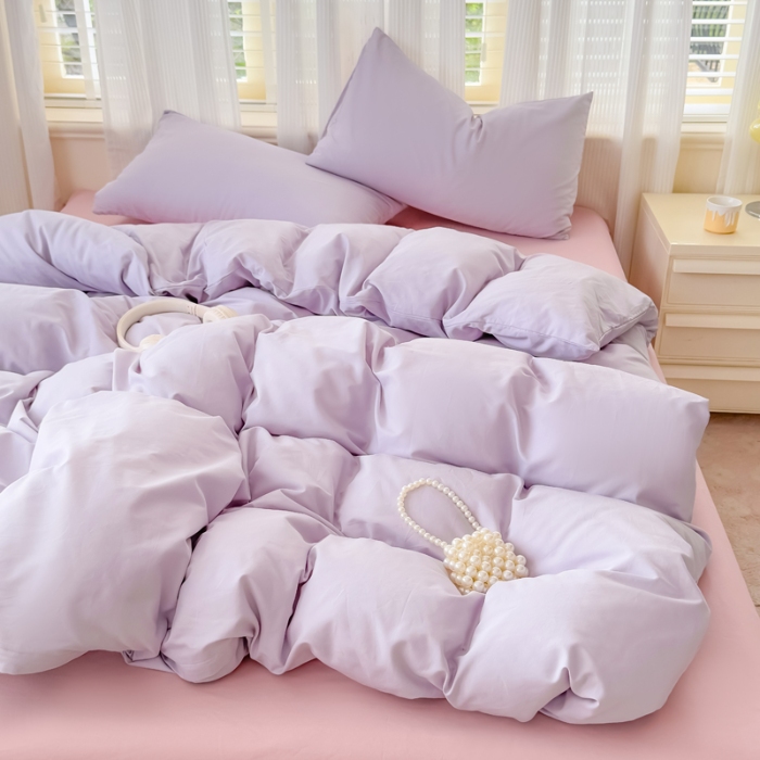 91家纺网 家纺一手货源 找家纺 （总）跨境外贸2025高端100%新疆全棉长绒棉100支磨毛纯色双拼全棉纯棉磨毛四件套单被套床单床笠单品（一年四季不断货）十年不换款