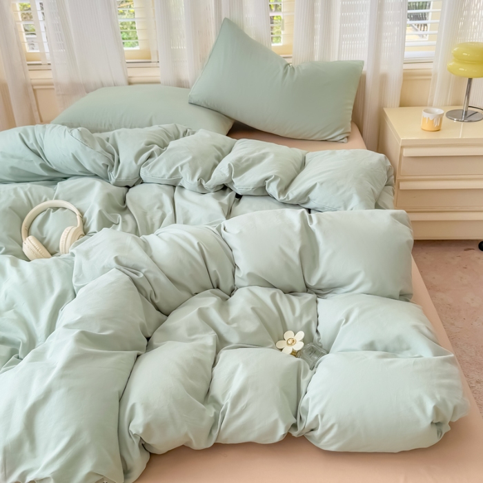 91家纺网 家纺一手货源 找家纺 （总）跨境外贸2025高端100%新疆全棉长绒棉100支磨毛纯色双拼全棉纯棉磨毛四件套单被套床单床笠单品（一年四季不断货）十年不换款