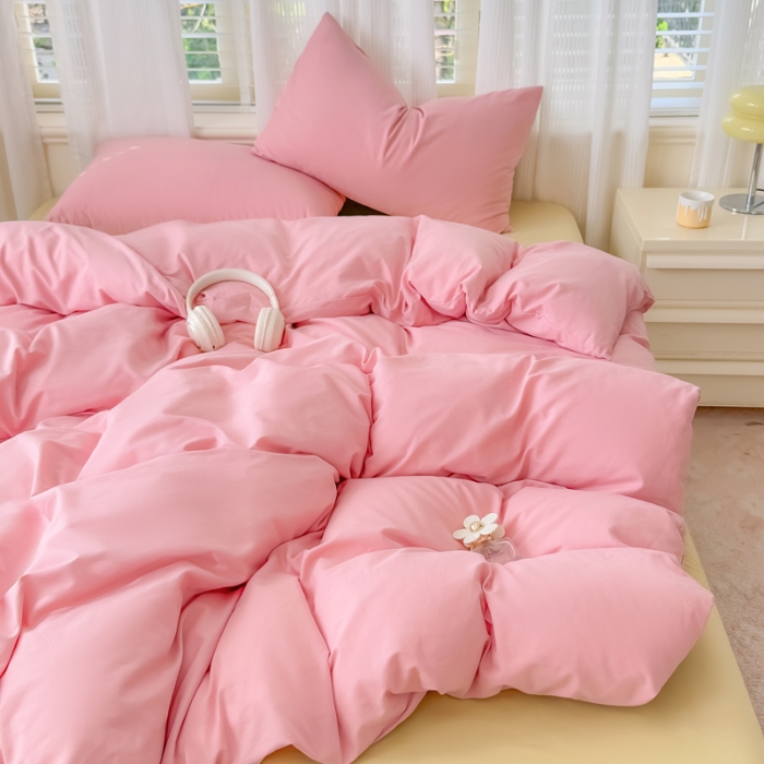 91家纺网 家纺一手货源 找家纺 （总）跨境外贸2025高端100%新疆全棉长绒棉100支磨毛纯色双拼全棉纯棉磨毛四件套单被套床单床笠单品（一年四季不断货）十年不换款