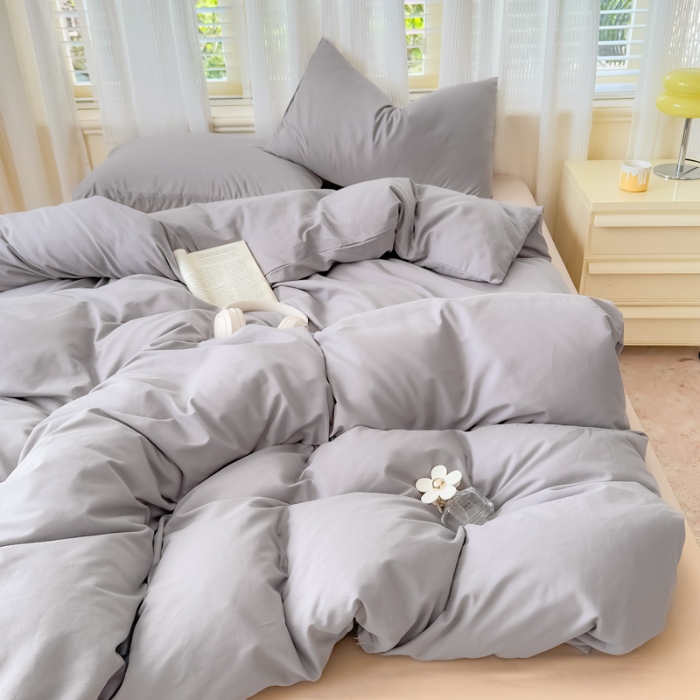 91家纺网 家纺一手货源 找家纺 （总）跨境外贸2025高端100%新疆全棉长绒棉100支磨毛纯色双拼全棉纯棉磨毛四件套单被套床单床笠单品（一年四季不断货）十年不换款