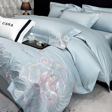 91家纺网 家纺一手货源 找家纺 （总）星蕴家纺 2025新款正宗澳棉长绒棉贡缎四件套-晨曦