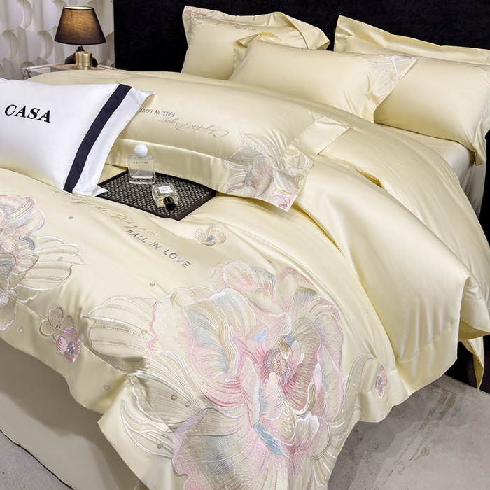 91家纺网 家纺一手货源 找家纺 （总）星蕴家纺 2025新款正宗澳棉长绒棉贡缎四件套-晨曦