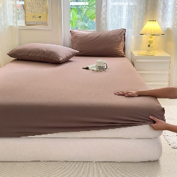 91家纺网 家纺一手货源 找家纺 （总）纯棉全棉针织棉床笠床单,果绿,雅紫,米驼,湖蓝,咖,实拍组合图