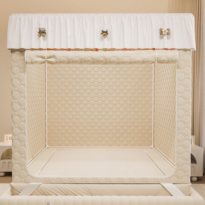 91家纺网 家纺一手货源 找家纺 （总）2025新款夹棉保暖蚊帐一体式碎花清新