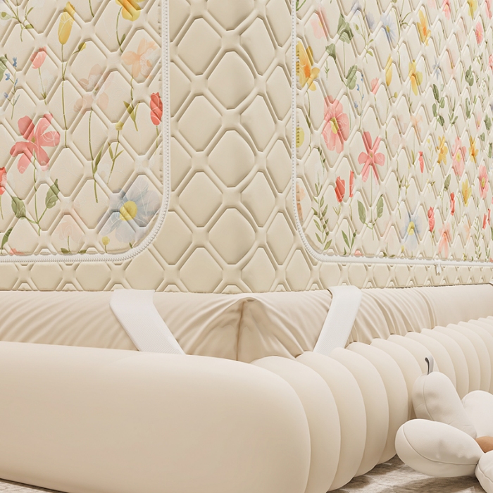 91家纺网 家纺一手货源 找家纺 （总）2025新款夹棉保暖蚊帐一体式碎花清新