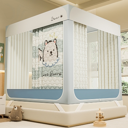 91家纺网 家纺一手货源 找家纺 （总）2025新款卡通夹棉遮光保暖可拆卸蚊帐卧室通用