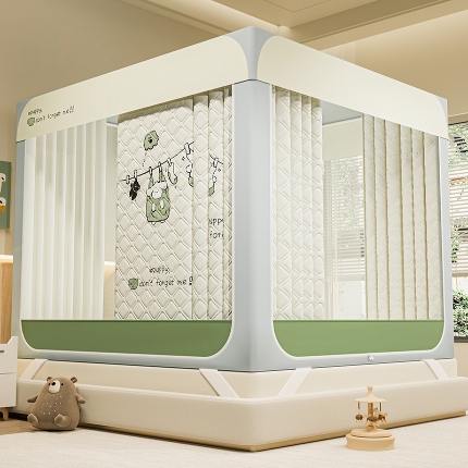 91家纺网 家纺一手货源 找家纺 （总）2025新款卡通夹棉遮光保暖可拆卸蚊帐卧室通用