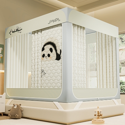 91家纺网 家纺一手货源 找家纺 （总）2025新款卡通夹棉遮光保暖可拆卸蚊帐卧室通用