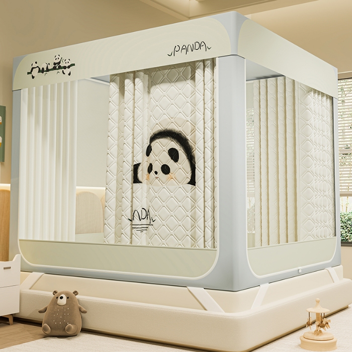 91家纺网 家纺一手货源 找家纺 （总）2025新款卡通夹棉遮光保暖可拆卸蚊帐卧室通用