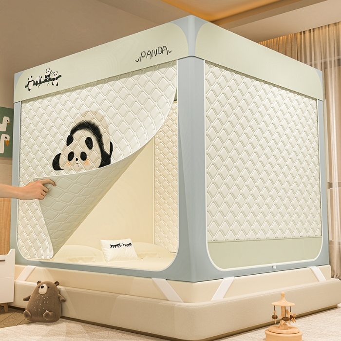 91家纺网 家纺一手货源 找家纺 （总）2025新款卡通夹棉遮光保暖可拆卸蚊帐卧室通用