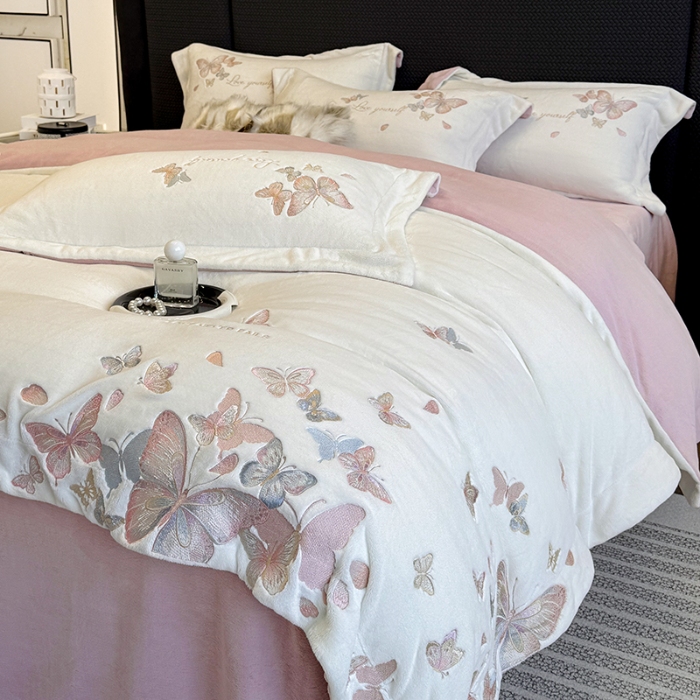 91家纺网 家纺一手货源 找家纺 （总）星蕴家纺 2025新款230克全消光牛奶绒四件套-佰丽