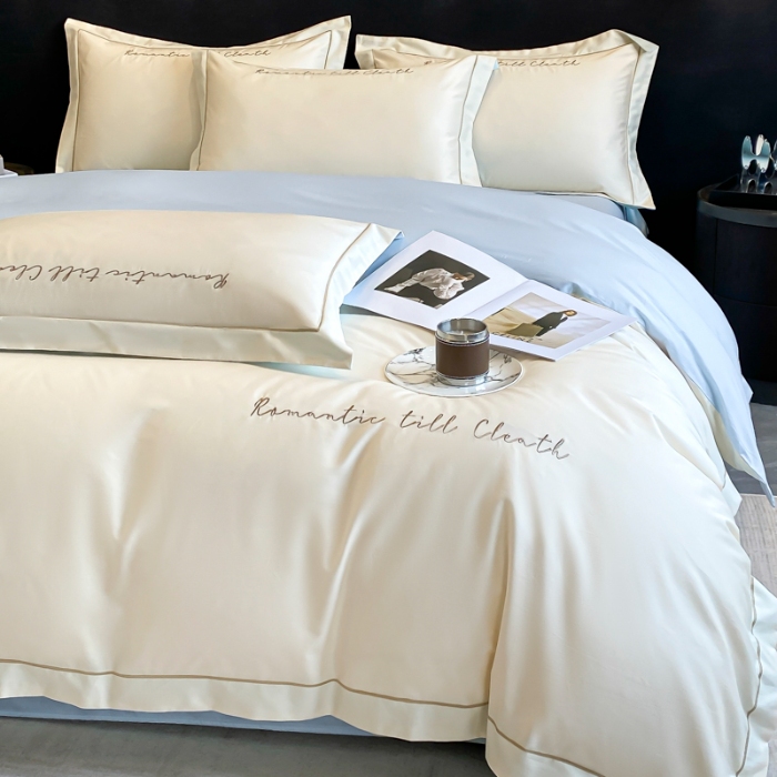 91家纺网 家纺一手货源 找家纺 （总）2025新款全棉长绒棉纯棉四件套刺绣简约 四件套