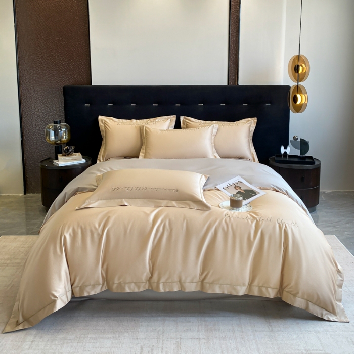 91家纺网 家纺一手货源 找家纺 （总）2025新款全棉长绒棉纯棉四件套刺绣简约 四件套