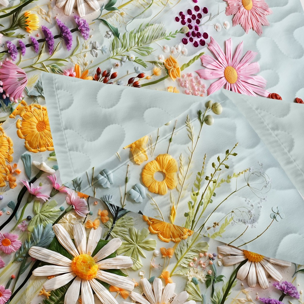 91家纺网 家纺一手货源 找家纺 跨境专供 2025新款四季通用床可水洗夹棉数码印花绗缝床盖绗缝被