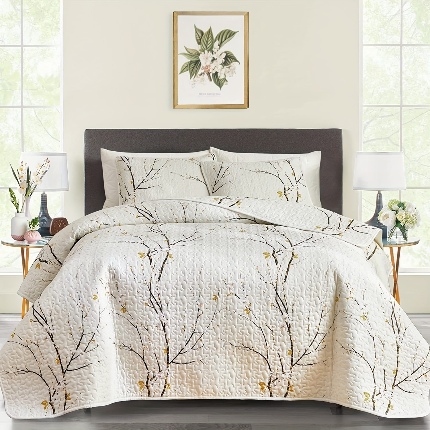 91家纺网 家纺一手货源 找家纺 跨境专供    2025新款绗缝被四季通用床可水洗夹棉绗缝床盖