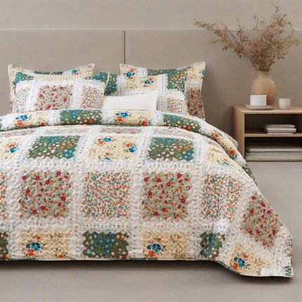 91家纺网 家纺一手货源 找家纺 跨境专供   2025年绗缝被四季通用床可水洗床盖夹棉绗缝床盖