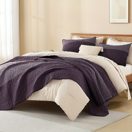 91家纺网 家纺一手货源 找家纺 （总）跨境专供 2025年绗缝被四季通用床可水洗床盖夹棉绗缝床盖