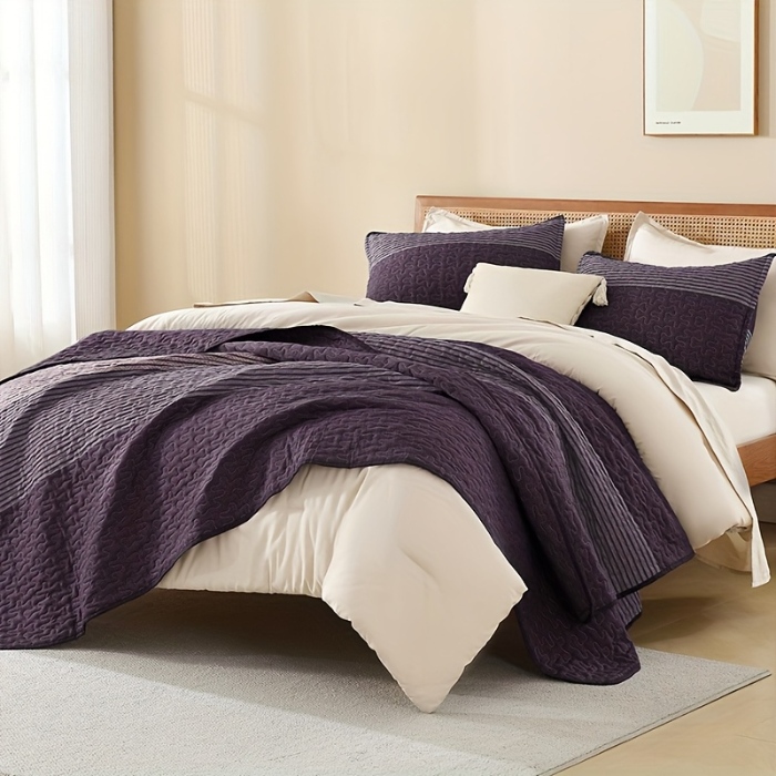 91家纺网 家纺一手货源 找家纺 （总）跨境专供 2025年绗缝被四季通用床可水洗床盖夹棉绗缝床盖