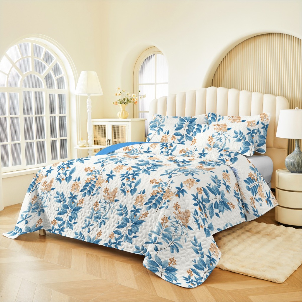 91家纺网 家纺一手货源 找家纺 （总）跨境专供 2025新款四季通用床可水洗夹棉印花绗缝床盖绗缝被