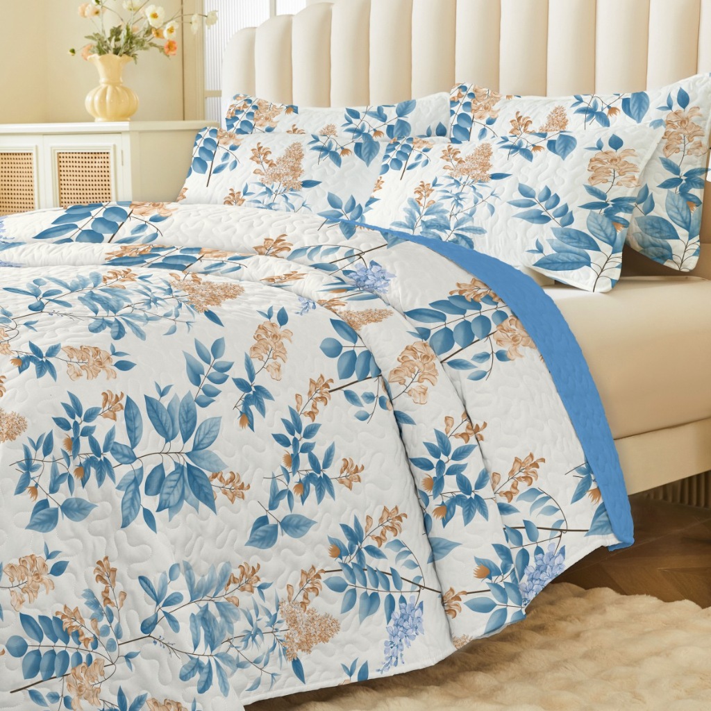 91家纺网 家纺一手货源 找家纺 （总）跨境专供 2025新款四季通用床可水洗夹棉印花绗缝床盖绗缝被