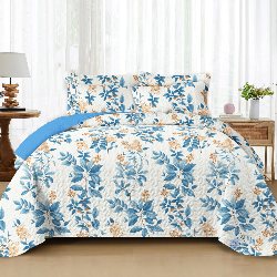 91家纺网 家纺一手货源 找家纺 （总）跨境专供 2025新款四季通用床可水洗夹棉印花绗缝床盖绗缝被,挪威森林