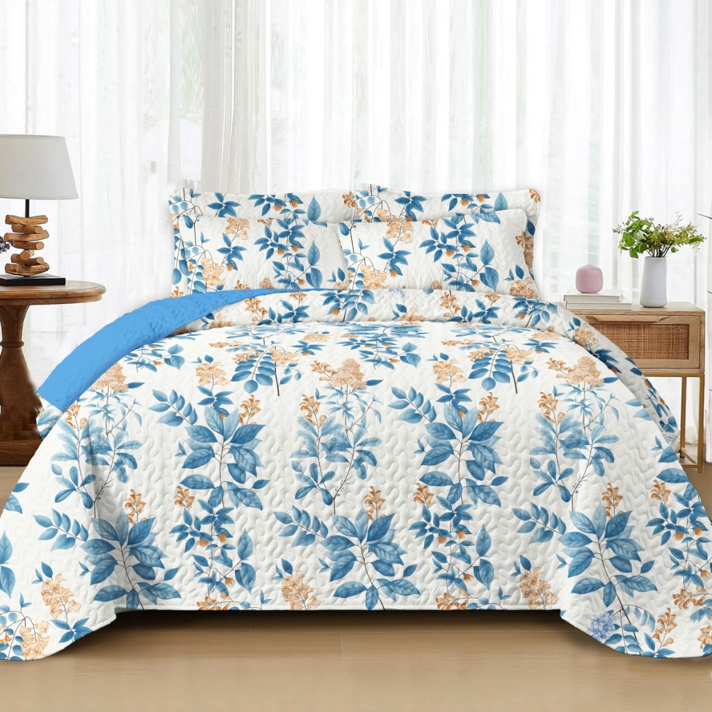 91家纺网 家纺一手货源 找家纺 （总）跨境专供 2025新款四季通用床可水洗夹棉印花绗缝床盖绗缝被