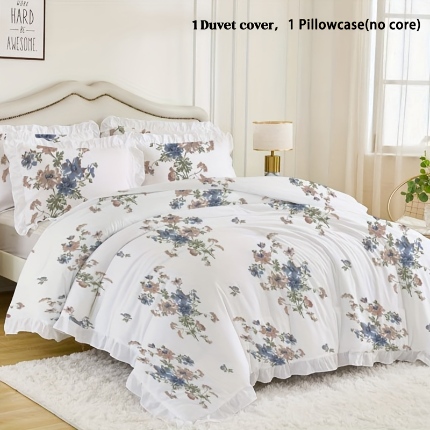 91家纺网 家纺一手货源 找家纺 （总）跨境专供化纤磨毛印花荷叶边被套三件套