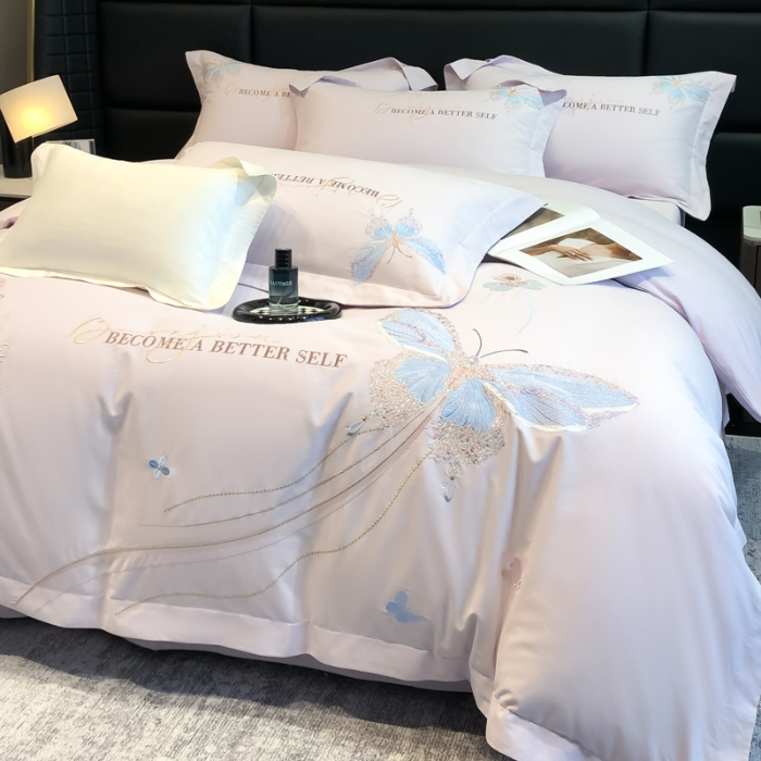 91家纺网 家纺一手货源 找家纺 （总）高档礼盒装超细旦超柔长绒棉磨毛刺绣四件套秋冬加厚100%纯棉全棉床品