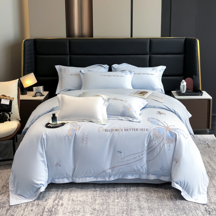 91家纺网 家纺一手货源 找家纺 （总）高档礼盒装超细旦超柔长绒棉磨毛刺绣四件套秋冬加厚100%纯棉全棉床品