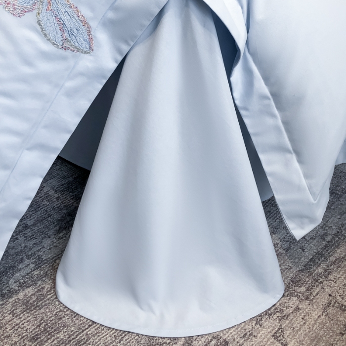 91家纺网 家纺一手货源 找家纺 高档礼盒装超细旦超柔长绒棉磨毛刺绣四件套秋冬加厚100%纯棉全棉床品 绮蝶-祖玛蓝-A类超细旦长绒棉磨毛