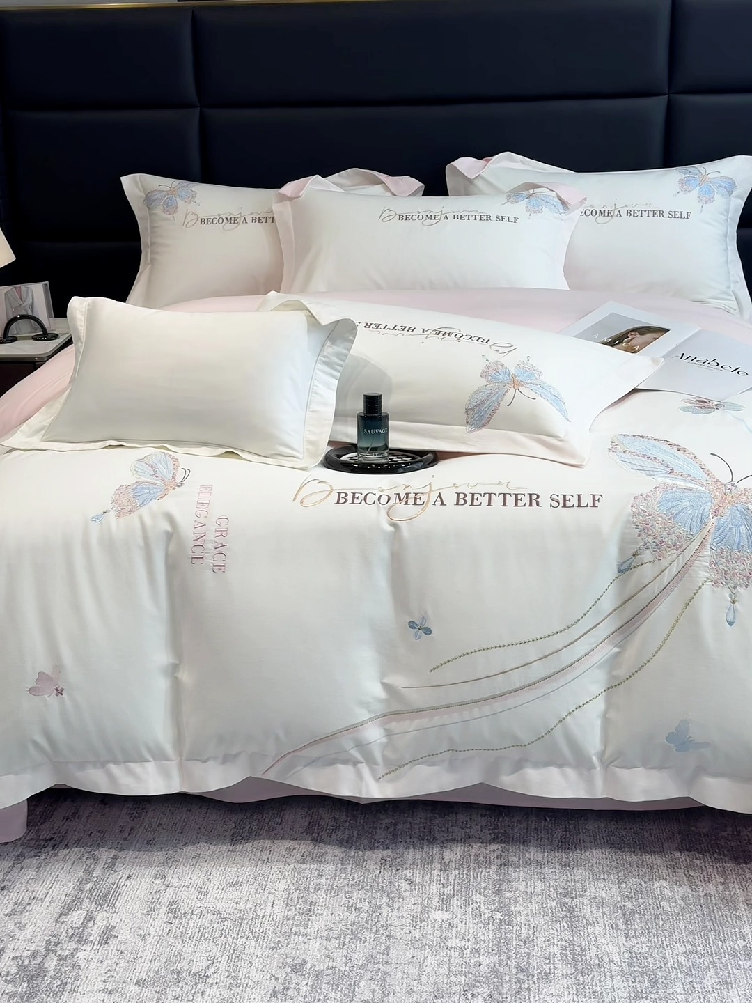 91家纺网 家纺一手货源 找家纺 高档礼盒装超细旦超柔长绒棉磨毛刺绣四件套秋冬加厚100%纯棉全棉床品 绮蝶-伊丽莎白-A类超细旦长绒棉磨毛