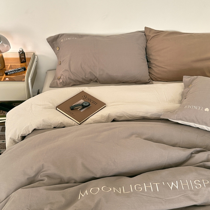 91家纺网 家纺一手货源 找家纺 （总）艾咪-Amy ntmy 2025秋冬纽扣款全棉加厚磨毛刺绣四件套-漫月