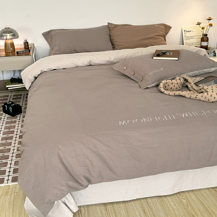 91家纺网 家纺一手货源 找家纺 （总）艾咪-Amy ntmy 2025秋冬纽扣款全棉加厚磨毛刺绣四件套-漫月