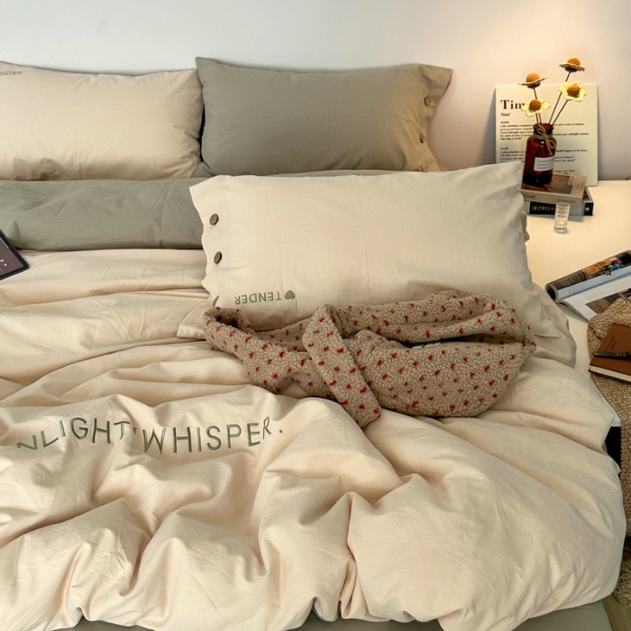 91家纺网 家纺一手货源 找家纺 （总）艾咪-Amy ntmy 2025秋冬纽扣款全棉加厚磨毛刺绣四件套-漫月