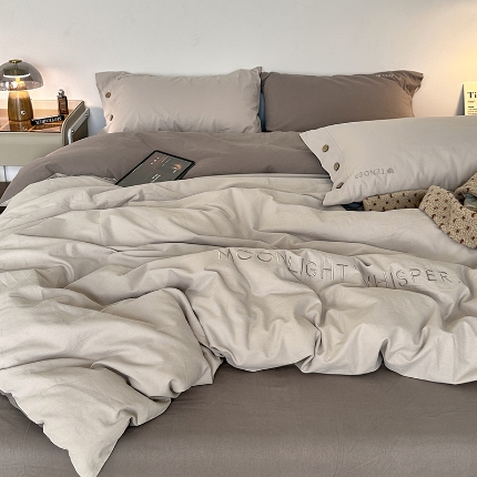 91家纺网 家纺一手货源 找家纺 （总）艾咪-Amy ntmy 2025秋冬纽扣款全棉加厚磨毛刺绣四件套-漫月