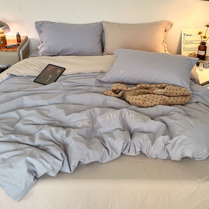 91家纺网 家纺一手货源 找家纺 （总）艾咪-Amy ntmy 2025秋冬纽扣款全棉加厚磨毛刺绣四件套-漫月