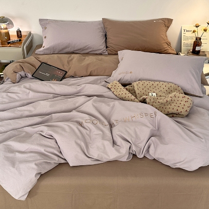 91家纺网 家纺一手货源 找家纺 （总）艾咪-Amy ntmy 2025秋冬纽扣款全棉加厚磨毛刺绣四件套-漫月