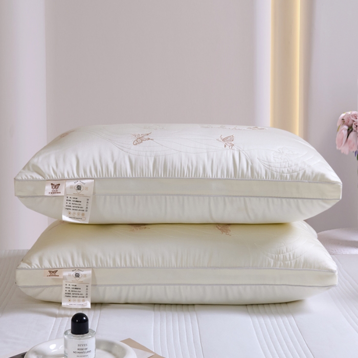 91家纺网 家纺一手货源 找家纺 （总）新品 兴丝露枕芯 全棉刺绣羽丝枕 枕芯 立体双边枕 全棉枕芯 成人枕头