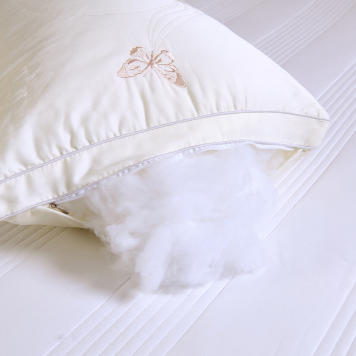 91家纺网 家纺一手货源 找家纺 （总）新品 兴丝露枕芯 全棉刺绣羽丝枕 枕芯 立体双边枕 全棉枕芯 成人枕头