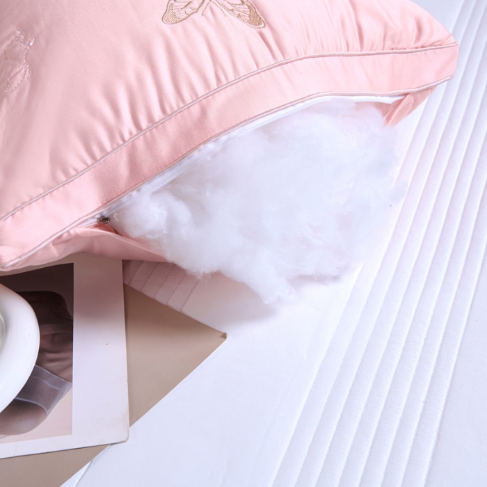 91家纺网 家纺一手货源 找家纺 （总）新品 兴丝露枕芯 全棉刺绣羽丝枕 枕芯 立体双边枕 全棉枕芯 成人枕头