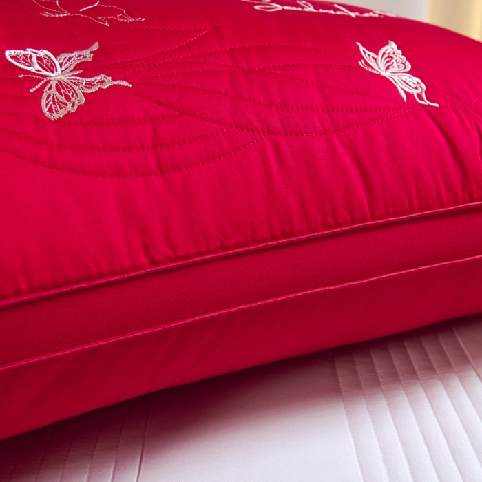 91家纺网 家纺一手货源 找家纺 （总）新品 兴丝露枕芯 全棉刺绣羽丝枕 枕芯 立体双边枕 全棉枕芯 成人枕头