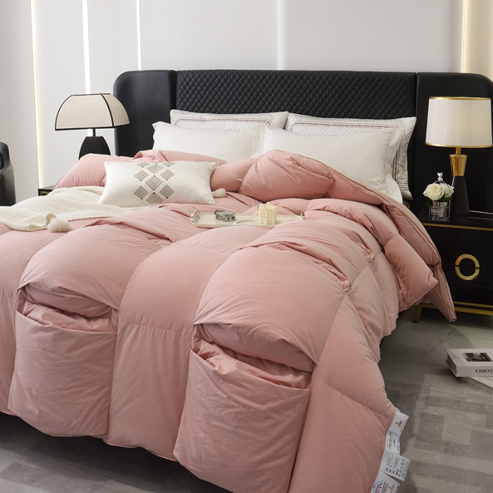 91家纺网 家纺一手货源 找家纺 抗日家纺 专版新品金砖系列120支超柔软糯面料 金砖二号羽绒被  豆沙色