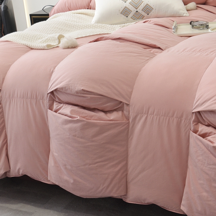 91家纺网 家纺一手货源 找家纺 抗日家纺 专版新品金砖系列120支超柔软糯面料 金砖二号羽绒被  豆沙色