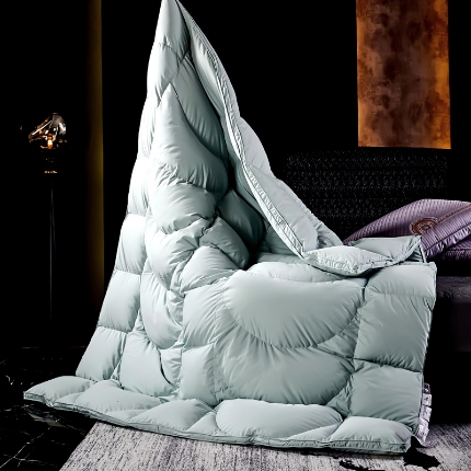 抗日家纺 专版新品金砖系列120支超柔软糯面料被壳 金砖三号羽绒被 莫绿